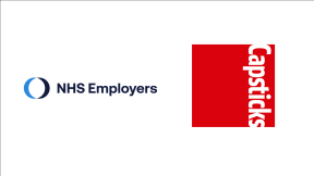 Featuring the NHS Employers logo on the left and Capsticks logo on the right.