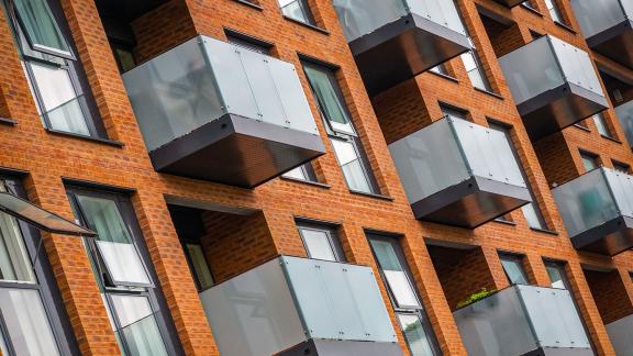 A close up of a block of flats.