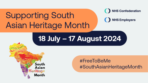 A graphic which reads 'Celebrating South Asian Heritage Month 18 July to 17 August 2024 'free to be me'.'